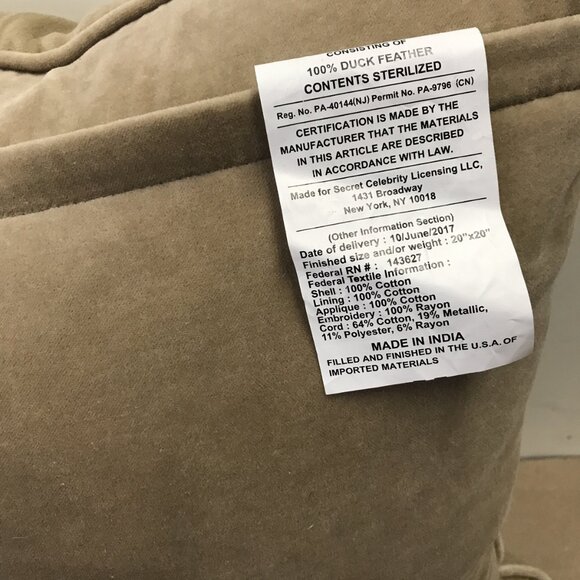 Celerie by Celerie Kemble Velvet Embroidered Decorative Throw Pillow - Picture 3 of 3